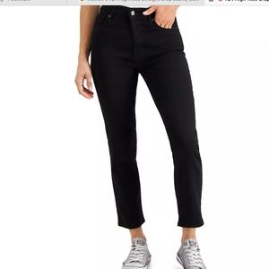 Levi’s Woman’s 724 High Rise Straight Crop Jeans, soft black